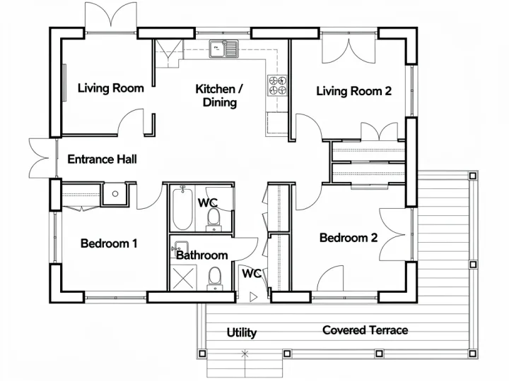 Floor plan, programme given, generated by Nuit F