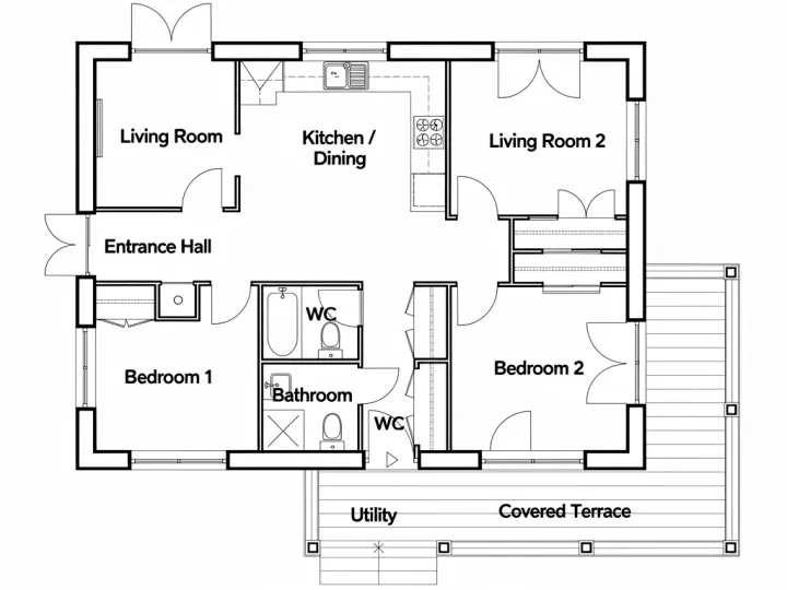 Floor plan, programme given, Nuit F, run 1