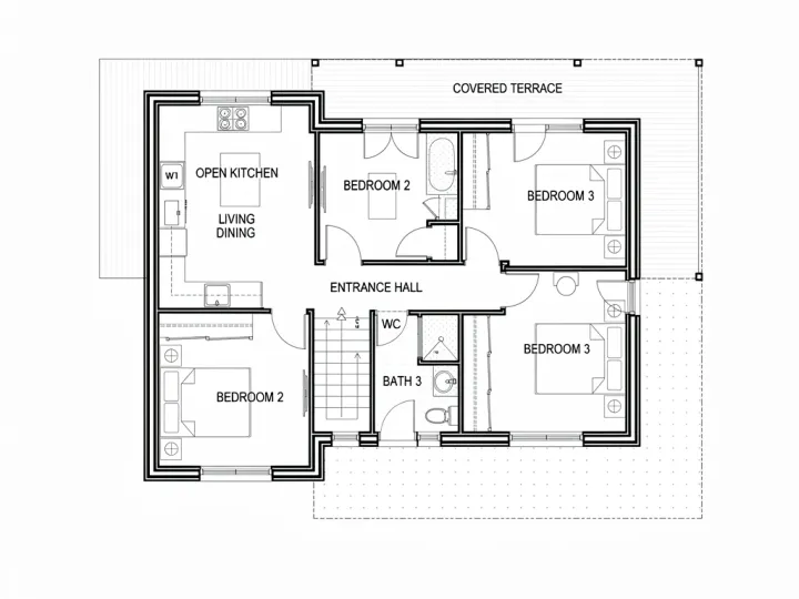 Floor plan, programme given, Nuit F, run 2
