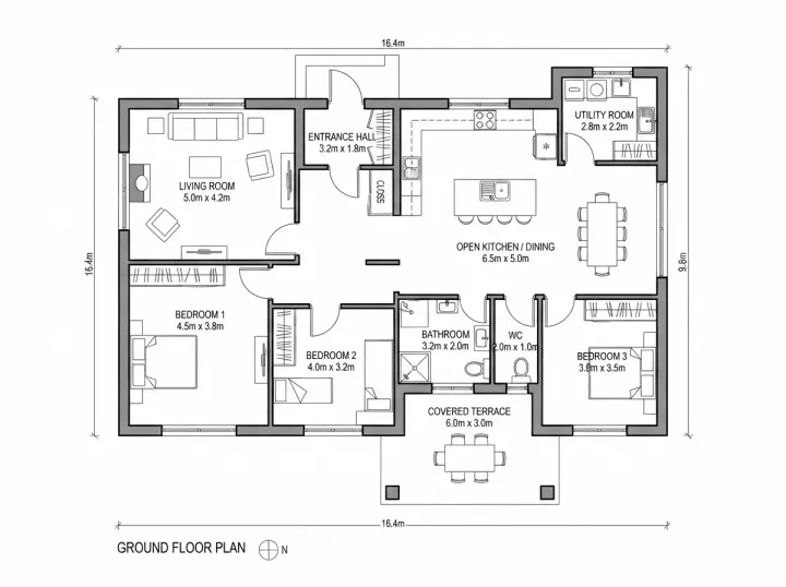 Floor plan, programme given, Light, run 2
