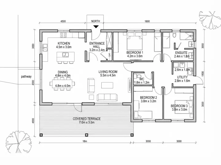 Floor plan, programme given, Light, run 3