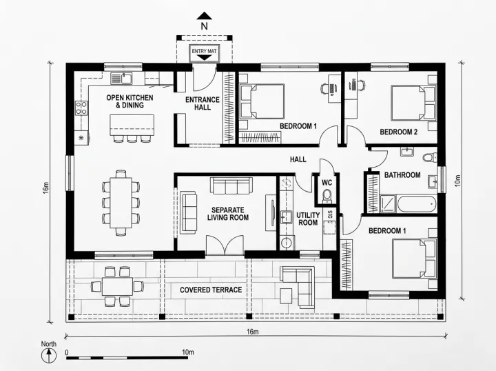 Floor plan, programme given, Nuit N, run 2