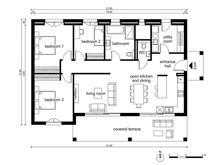 Floor plan, programme given, Nuit N, run 3