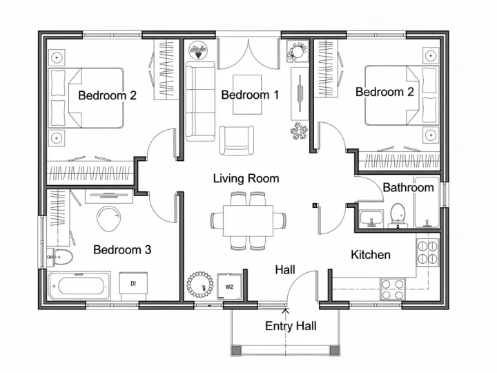 Floor plan, open brief, Nuit F, run 2