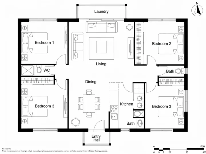 Floor plan, open brief, Nuit F, run 3