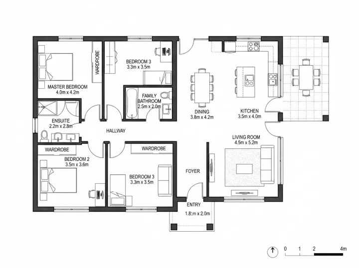 Floor plan, open brief, Light, run 2