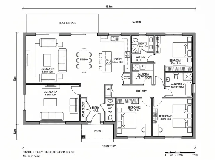 Floor plan, open brief, Nuit N, run 2
